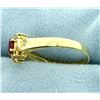 Image 2 : Natural Ruby and Diamond Ring in 14K Yellow Gold