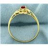 Image 3 : Natural Ruby and Diamond Ring in 14K Yellow Gold