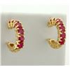 Image 1 : 1.2 ct TW Natural Ruby Hoop Earrings in 14K Yellow Gold