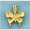 Image 2 : Butterfly Design Charm Holding Pendant in 14K Yellow Gold