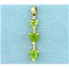 Image 1 : Heart Peridot and Diamond Pendant in 14K Yellow Gold