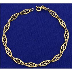 Italian Made Designer Infinity Link Bracelet in 18K Yellow Gold