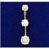 Image 1 : 1/2ct TW 3 Diamond Journey Pendant in 14K Yellow Gold