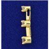 Image 2 : 1/2ct TW 3 Diamond Journey Pendant in 14K Yellow Gold
