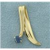 Image 1 : Modern Design Sapphire Slide or Pendant in 14K Yellow Gold