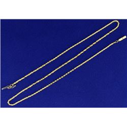 Italian Made 20 Inch Rope Style Neck Chain in 14K Yellow Gold