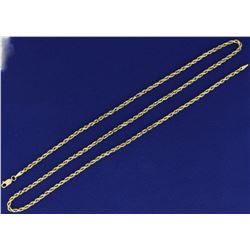 25 Inch Rope Style Neck Chain in 10K Yellow Gold