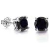 Image 1 : Midnight Sapphire Stud Earrings 6MM in Sterling Silver