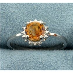 Citrine Sunburst Ring in Sterling Silver