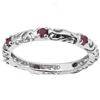 Image 2 : Genuine Rubies set in Platinum over Sterling Silver Ring