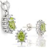 Image 2 : Peridot and Diamond Earring and Pendant Set in Sterling Silver