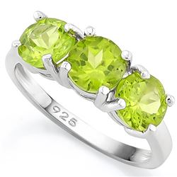 3 Stone Peridot Ring