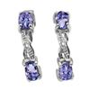 Image 2 : Tanzanite and Diamond Earrings in Sterling Silver