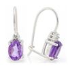 Image 3 : Amethyst and Diamond Earrings and Pendant SET in Sterling Silver