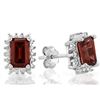 Image 3 : Garnet and Diamond Earrings and Pendant SET in Sterling Silver
