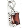 Image 4 : Garnet and Diamond Earrings and Pendant SET in Sterling Silver