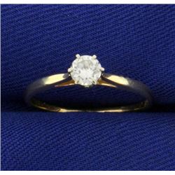 .3ct Solitaire Diamond Engagement Ring in 14K Yellow Gold