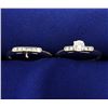 Image 3 : Over 1/3ct TW Diamond Wedding Ring Set in 14K White Gold