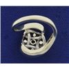 Image 4 : Pearl and Ruby Ring in 14K White Gold
