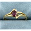 Image 1 : Ruby and Diamond Ring in 14K Yellow Gold