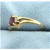 Image 2 : Ruby and Diamond Ring in 14K Yellow Gold