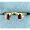 Image 1 : Ruby and Diamond Ring Jacket in 14K Yellow Gold