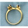 Image 3 : Ruby and Diamond Ring Jacket in 14K Yellow Gold