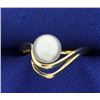 Image 1 : Unique Pearl Ring in 14K Yellow Gold