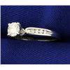 Image 2 : 1/3ct Diamond Solitaire Engagement ring in 14K White Gold