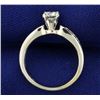 Image 3 : 1/3ct Diamond Solitaire Engagement ring in 14K White Gold