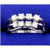Image 1 : Diamond Contour or Shadow Band Ring in 14k White Gold