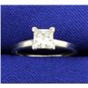 Image 1 : .84 Carat Princess Cut Diamond Solitaire Engagement Ring