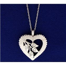 Vintage Diamond Heart Pendant with Chain