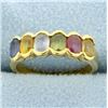 Image 1 : 18k Yellow Gold Rainbow Colored Semi-Precious Gemstone Ring