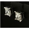 Image 2 : 1.2ct TW Princess Cut Diamond Stud Earrings