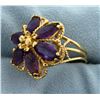 Image 2 : Large Flower Amethyst Ring