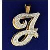Image 1 : Initial "J" 1/2 ct TW Diamond Pendant