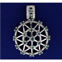 Tsavorite Garnet and Diamond Pendant