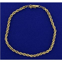 8 Inch Rope Style Bracelet in 14k Gold