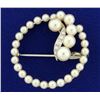 Image 1 : Cultured Pearl and Diamond Circle Pin