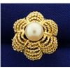 Image 1 : Pearl Designer Ring in 14k Gold