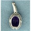 Image 2 : 6ct Amethyst and Diamond Pendant