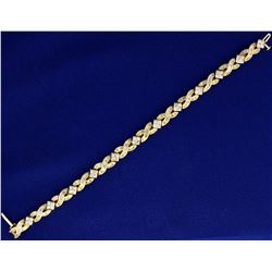 3 ct TW Diamond Tennis Bracelet with Baguette and Round Diamonds