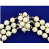 Image 2 : Antique Diamond and Akoya Pearl Triple Strand Necklace