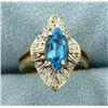 Image 1 : Swiss Blue Topaz and Diamond Ring