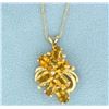Image 1 : Natural Citrine Pendant with 14k Gold Chain