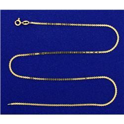 15 Inch Italian Made Flat Box Link Chain in 14k Gold