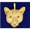 Image 1 : Panther Pendant with Emeralds in 14k Gold