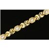 Image 2 : 7 Inch Diamond Cut Designer Bracelet in Yellow and White Gold