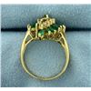 Image 3 : 2 Ct TW Emerald and Diamond Cocktail Ring in 14k Gold